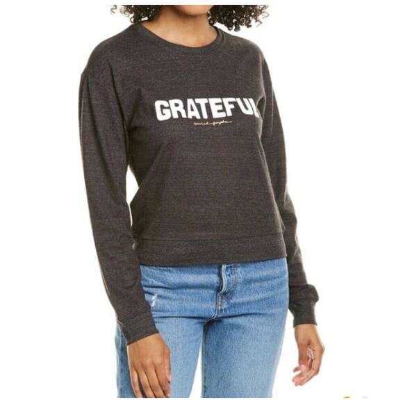 Spiritual Gangster Sweaters - Spiritual Gangster Grey Grateful Sweater Sz M